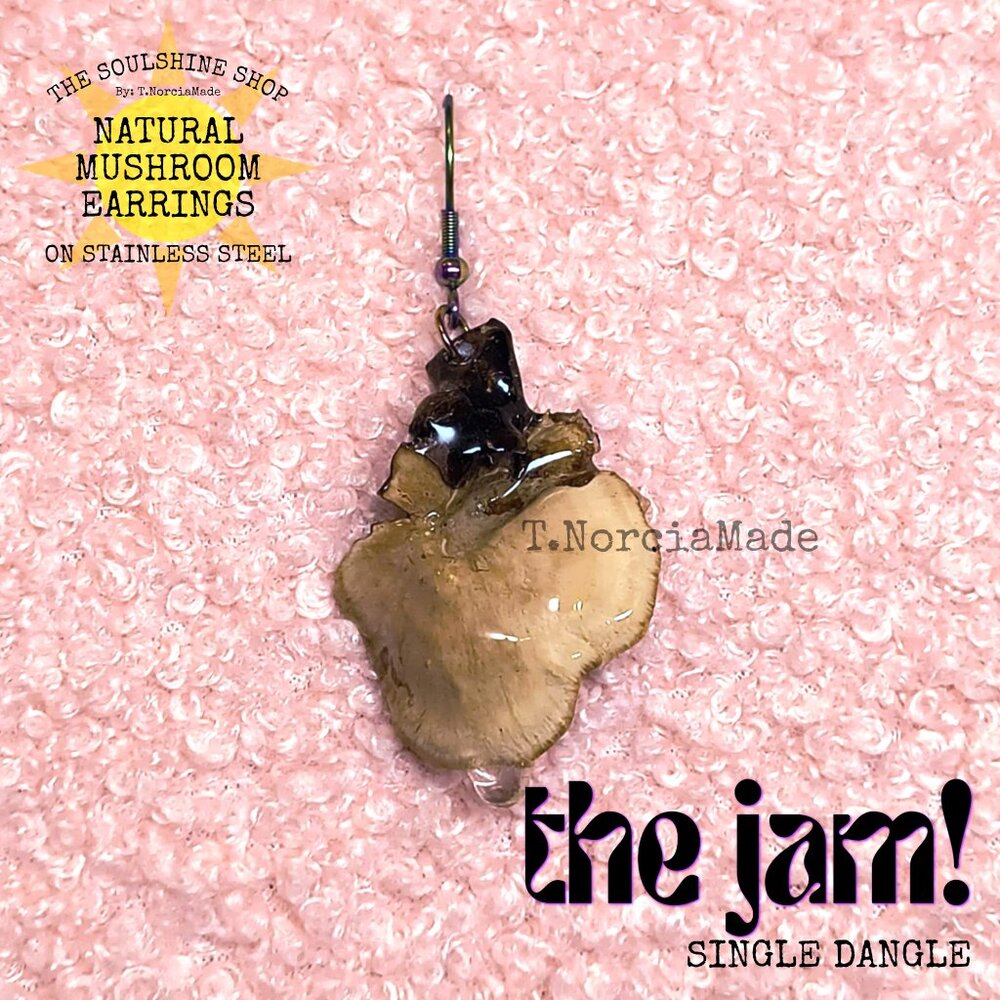 The Jam! Natural Mushroom Single Dangle Earring